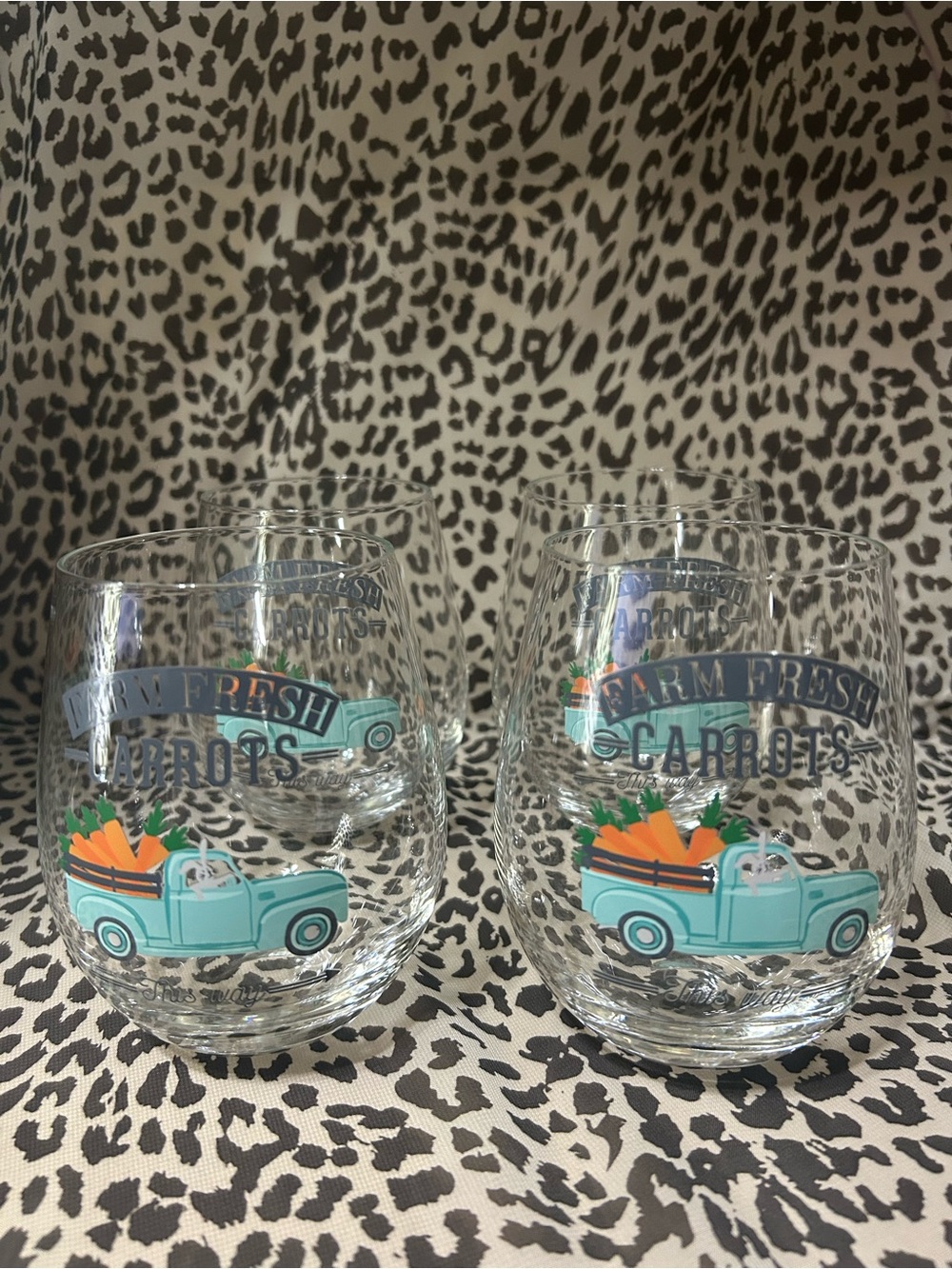 Farm Fresh Carrots Set of 4 Wine Glasses
